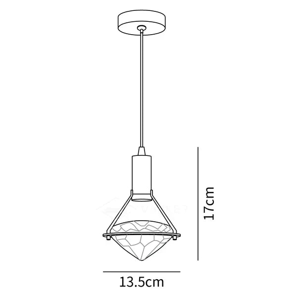Candeeiro suspenso Cira em latão e cristal, elegante