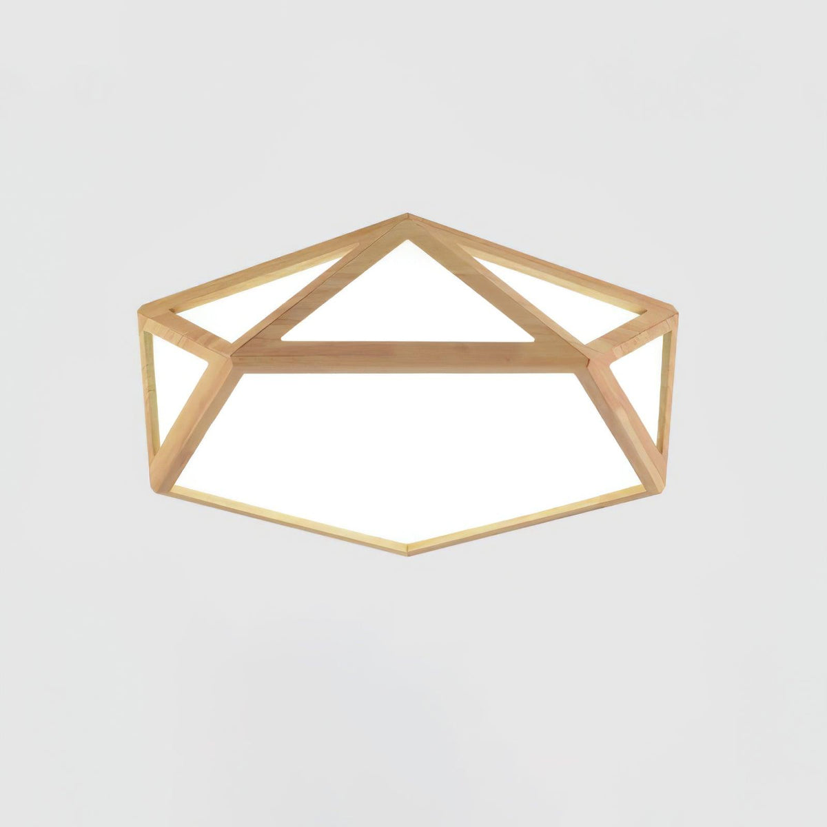 Syleneria loftlampe i træ, diamantformet, geometrisk, moderne