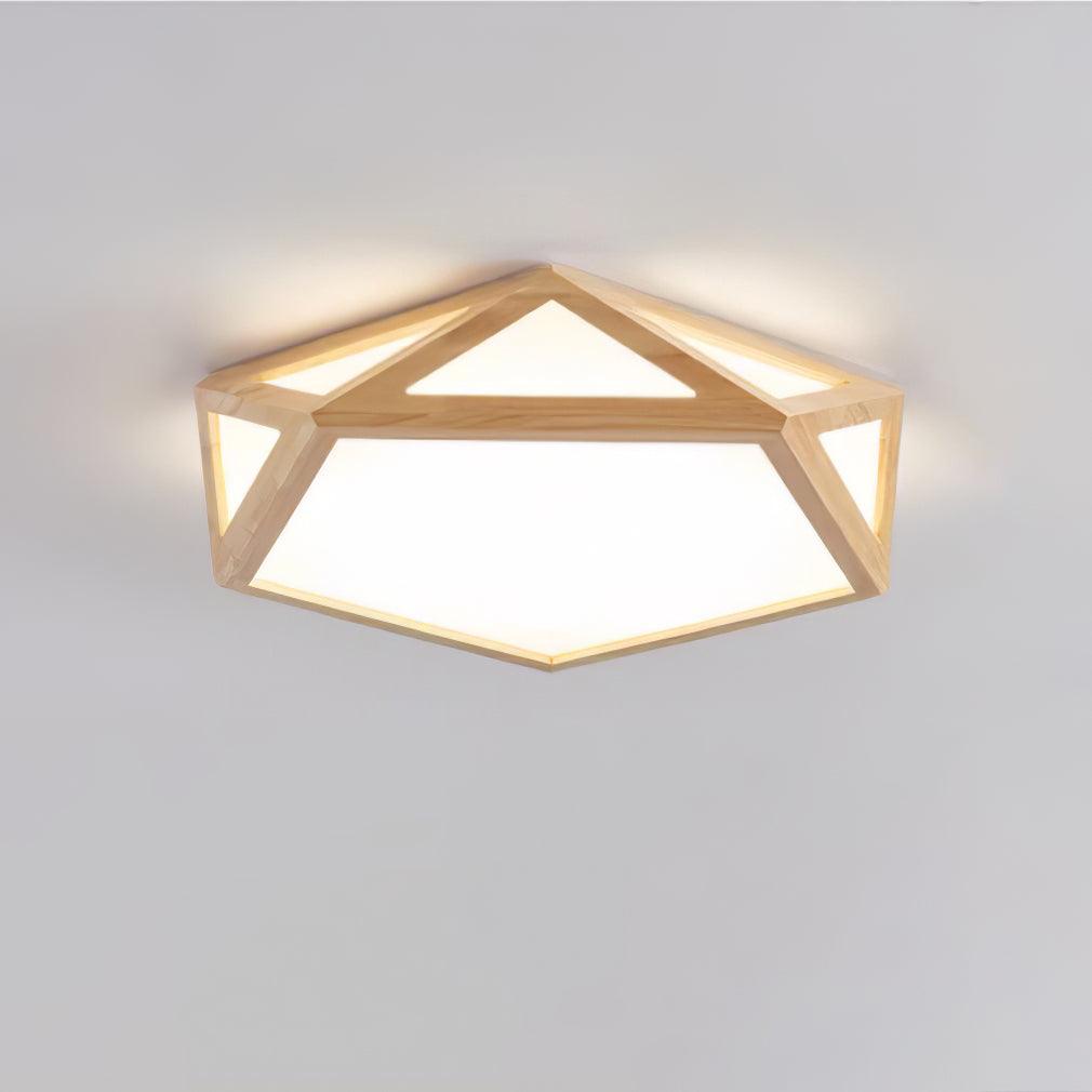 Syleneria loftlampe i træ, diamantformet, geometrisk, moderne