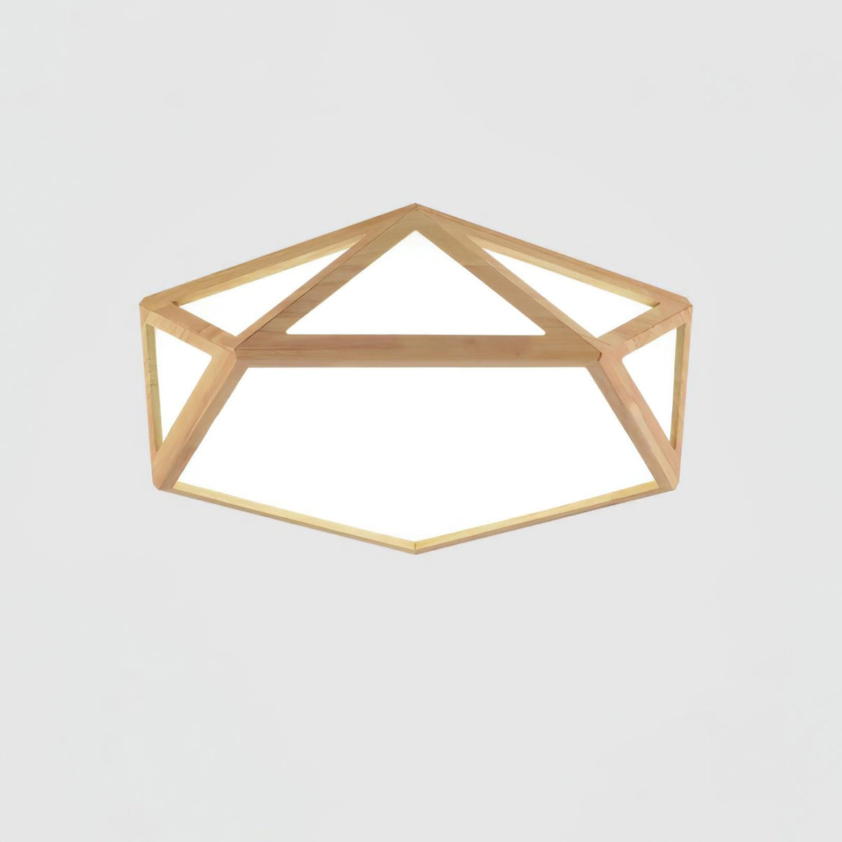 Syleneria loftlampe i træ, diamantformet, geometrisk, moderne