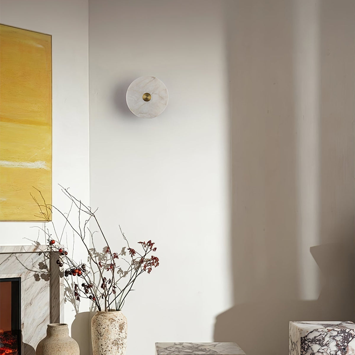 Selina minimalistisk taklampa i alabaster