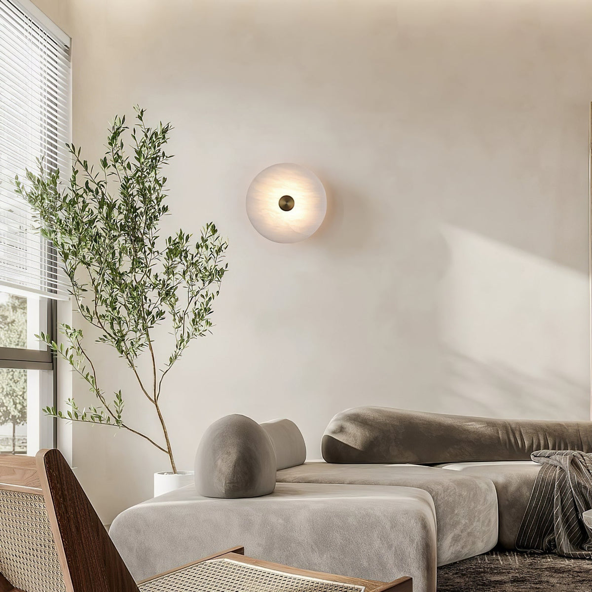 Selina minimalistisk taklampa i alabaster