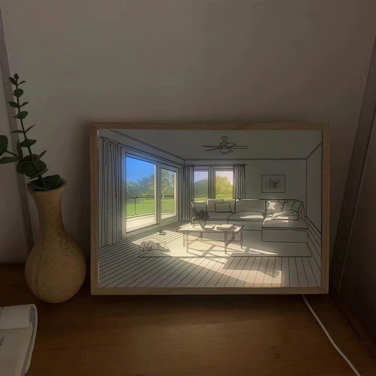 Sunbathing-vægkunstlampe