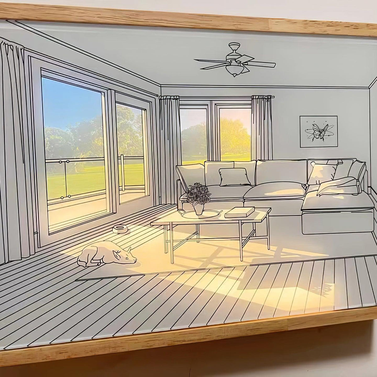 Sunbathing-vægkunstlampe