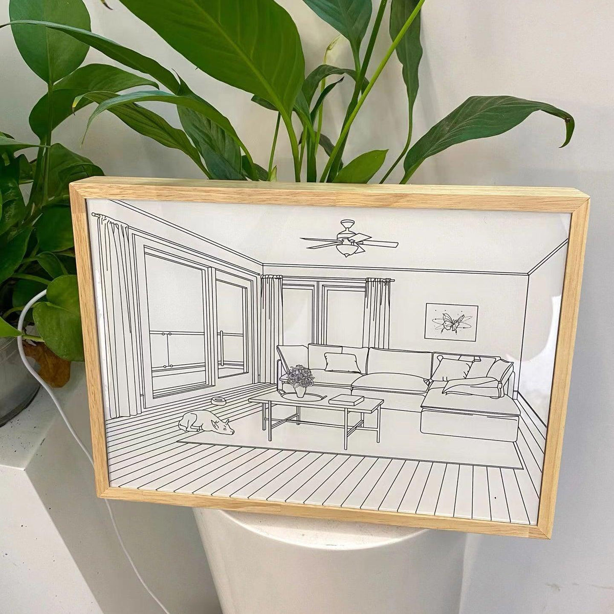 Sunbathing-vægkunstlampe