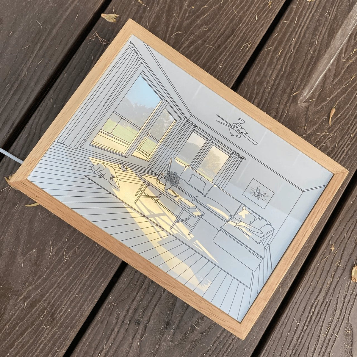 Sunbathing-vægkunstlampe