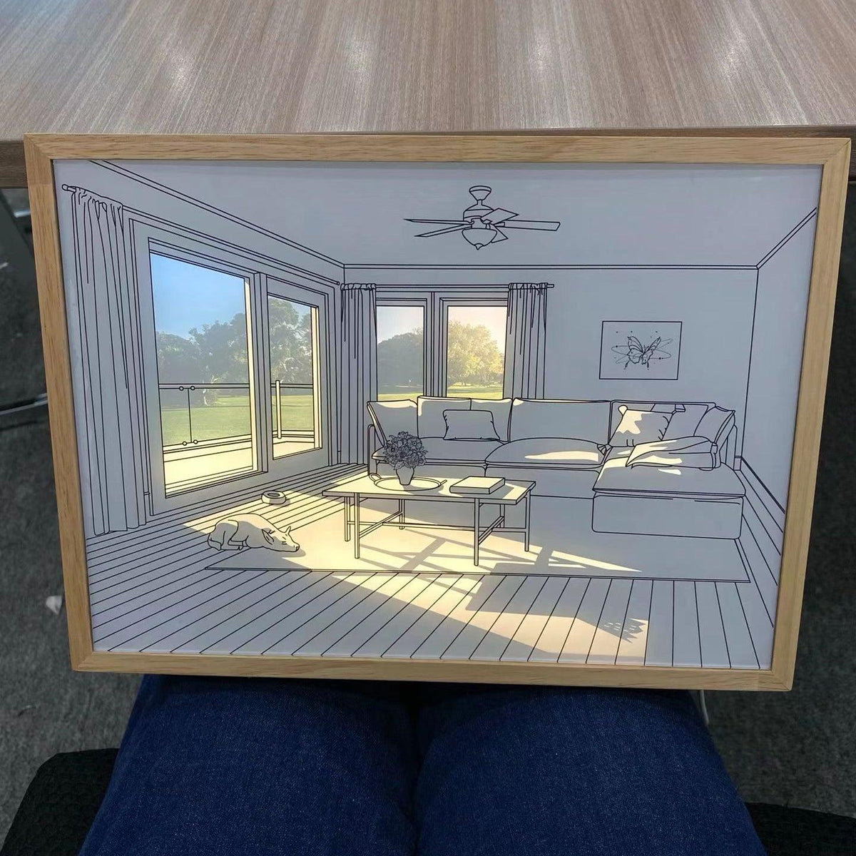 Sunbathing-vægkunstlampe
