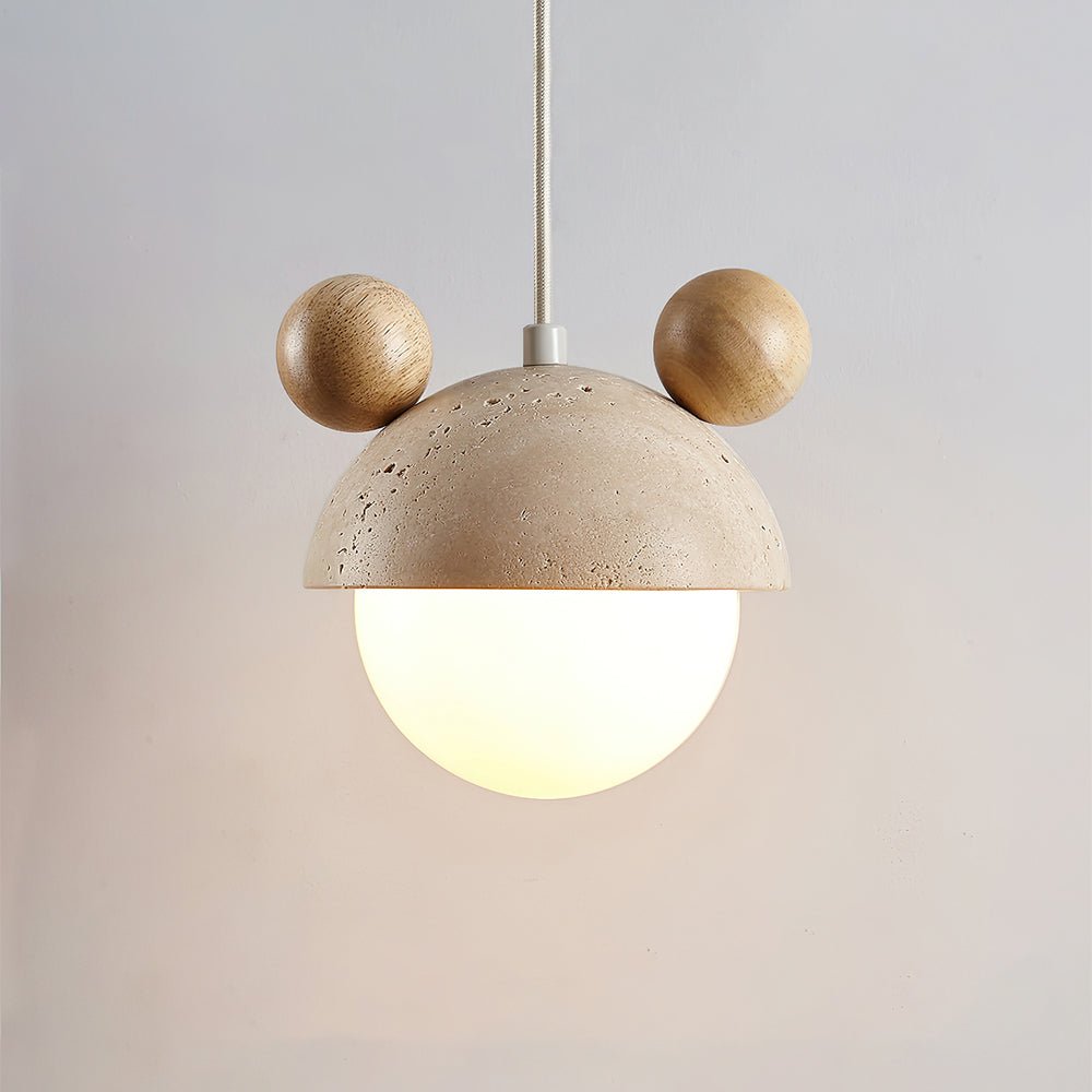 Lyraeus Mickey-pendellampa i travertin
