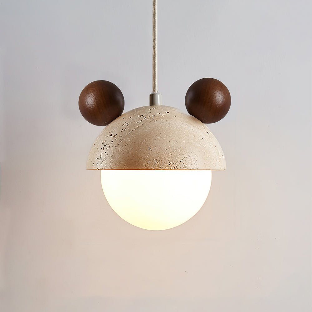 Lyraeus Mickey-pendellampa i travertin