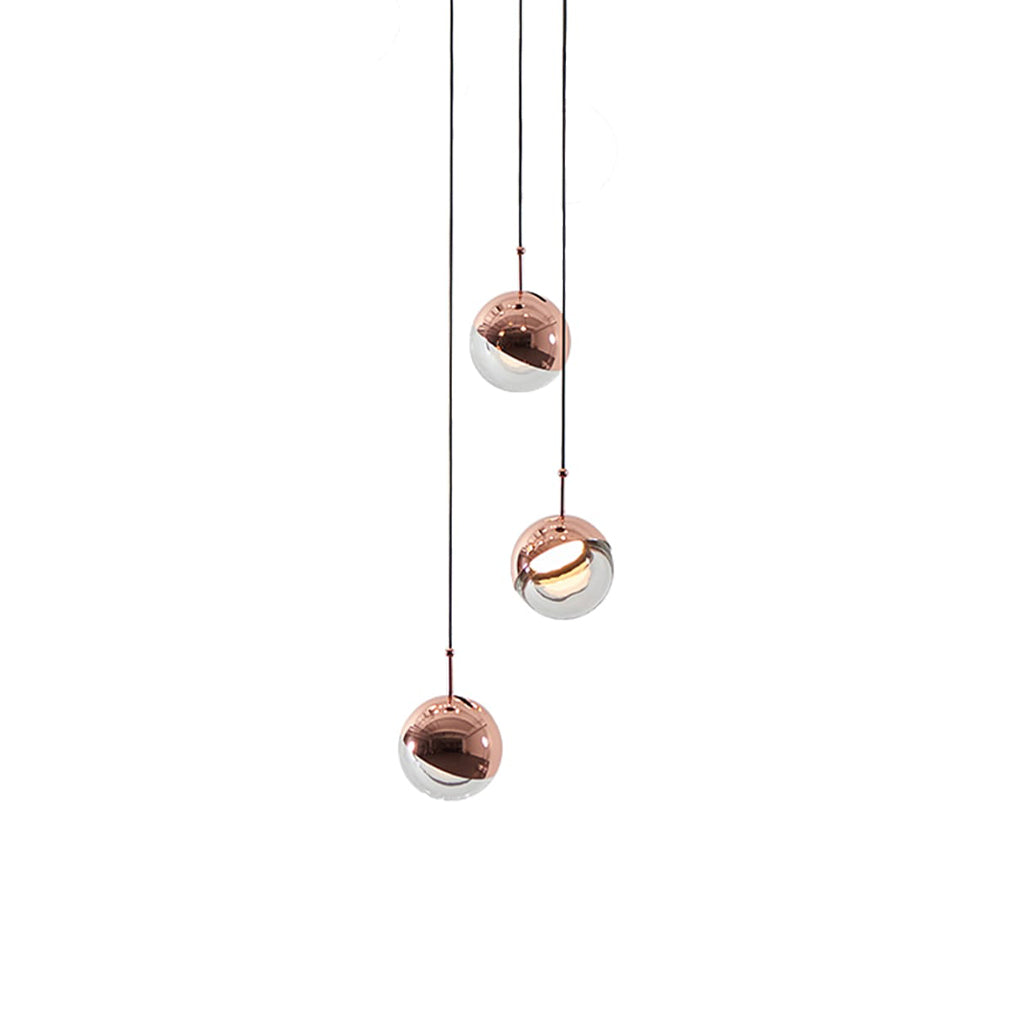 Zaneth minimalistisk pendellampe i stål og glas med flere ophæng til trappe