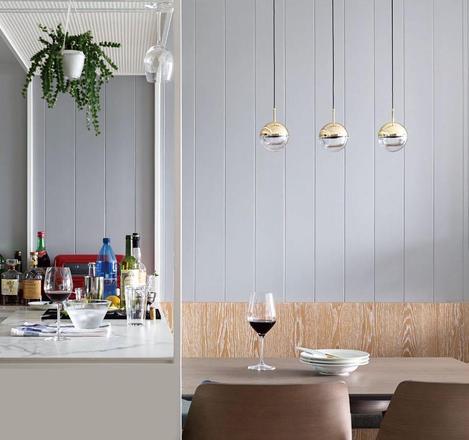 Zaneth minimalistisk pendellampe i stål og glas med flere ophæng til trappe