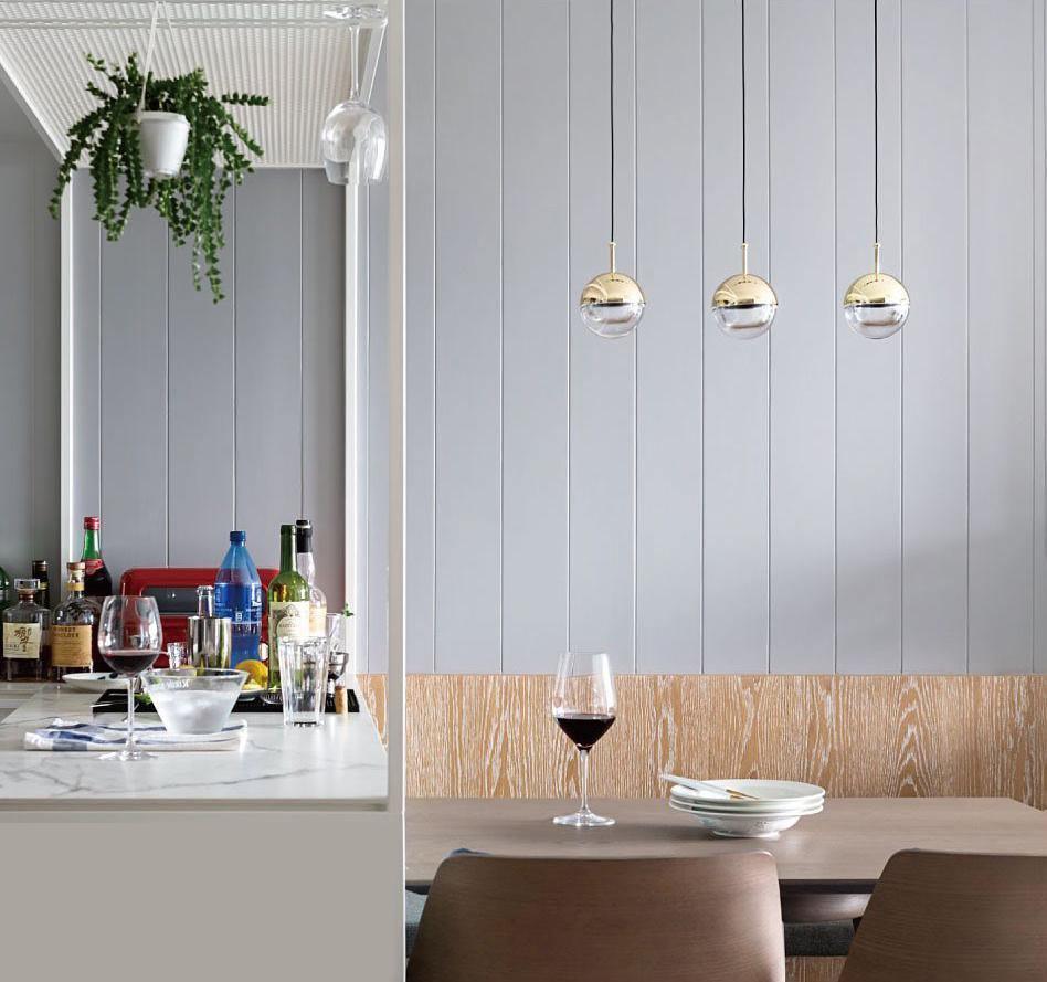 Zaneth minimalistisk pendellampe i stål og glas med flere ophæng til trappe