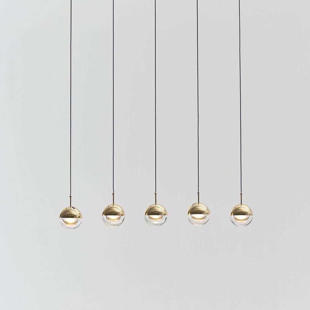 Zaneth minimalistisk pendellampe i stål og glas med flere ophæng til trappe