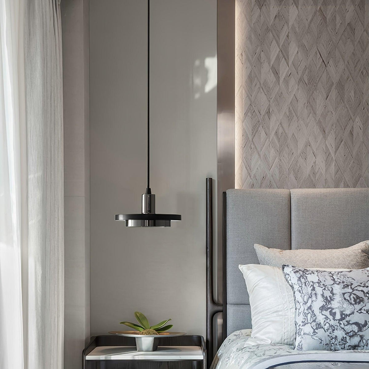 Bram modern pendellampa i marmor med dubbel cirkel