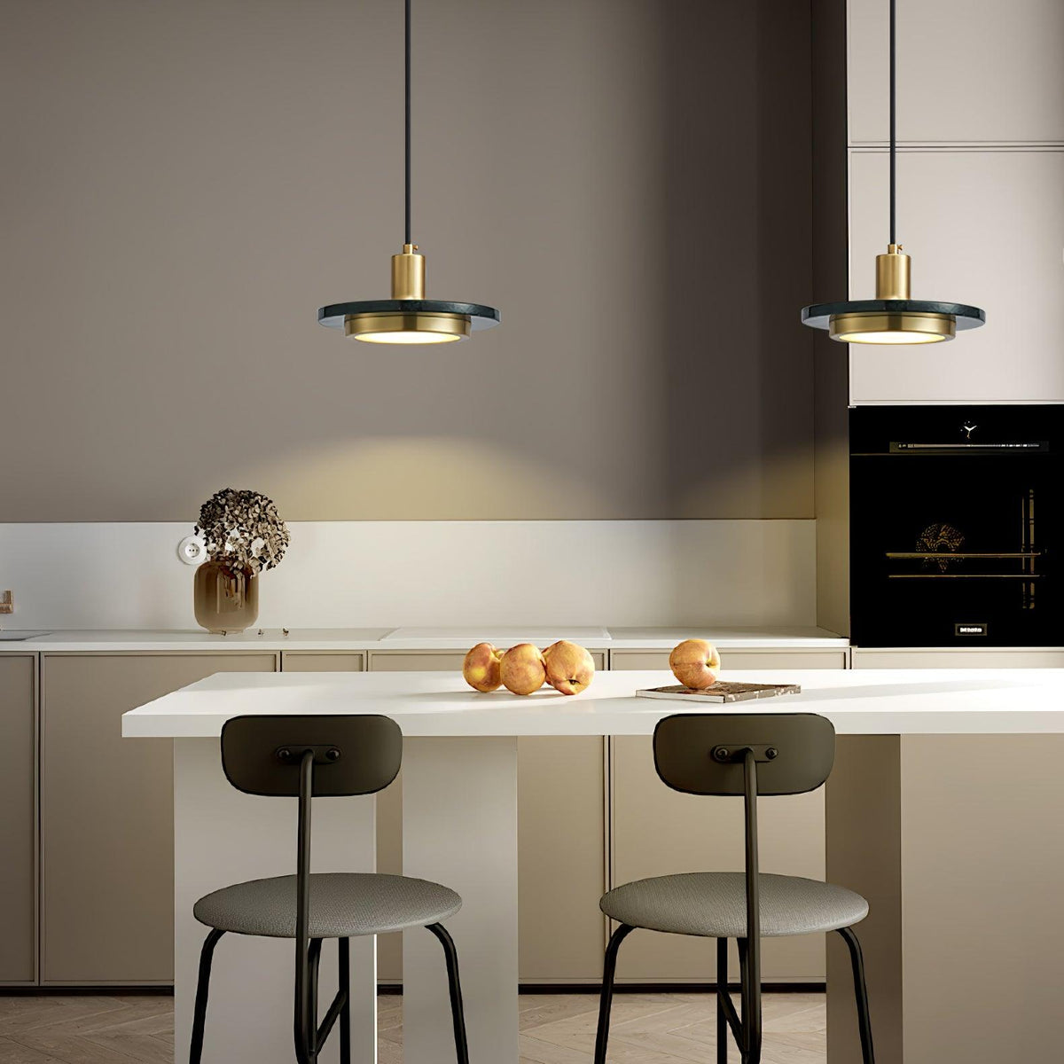 Bram modern pendellampa i marmor med dubbel cirkel