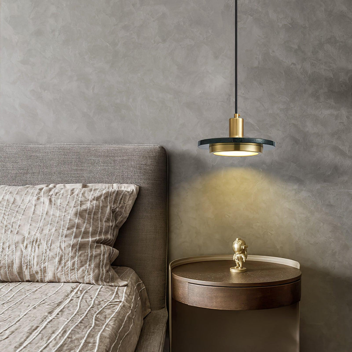 Bram modern pendellampa i marmor med dubbel cirkel