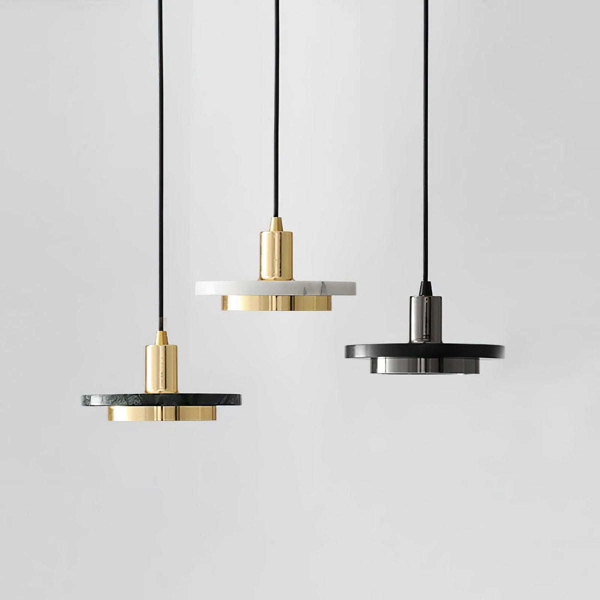 Bram modern pendellampa i marmor med dubbel cirkel