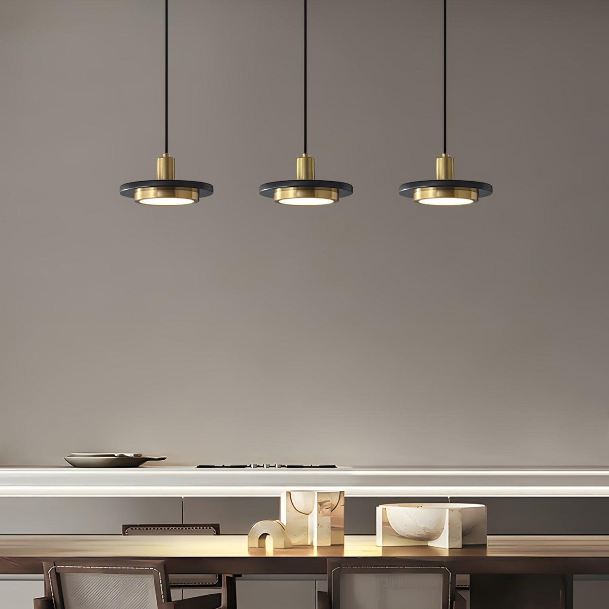 Bram modern pendellampa i marmor med dubbel cirkel