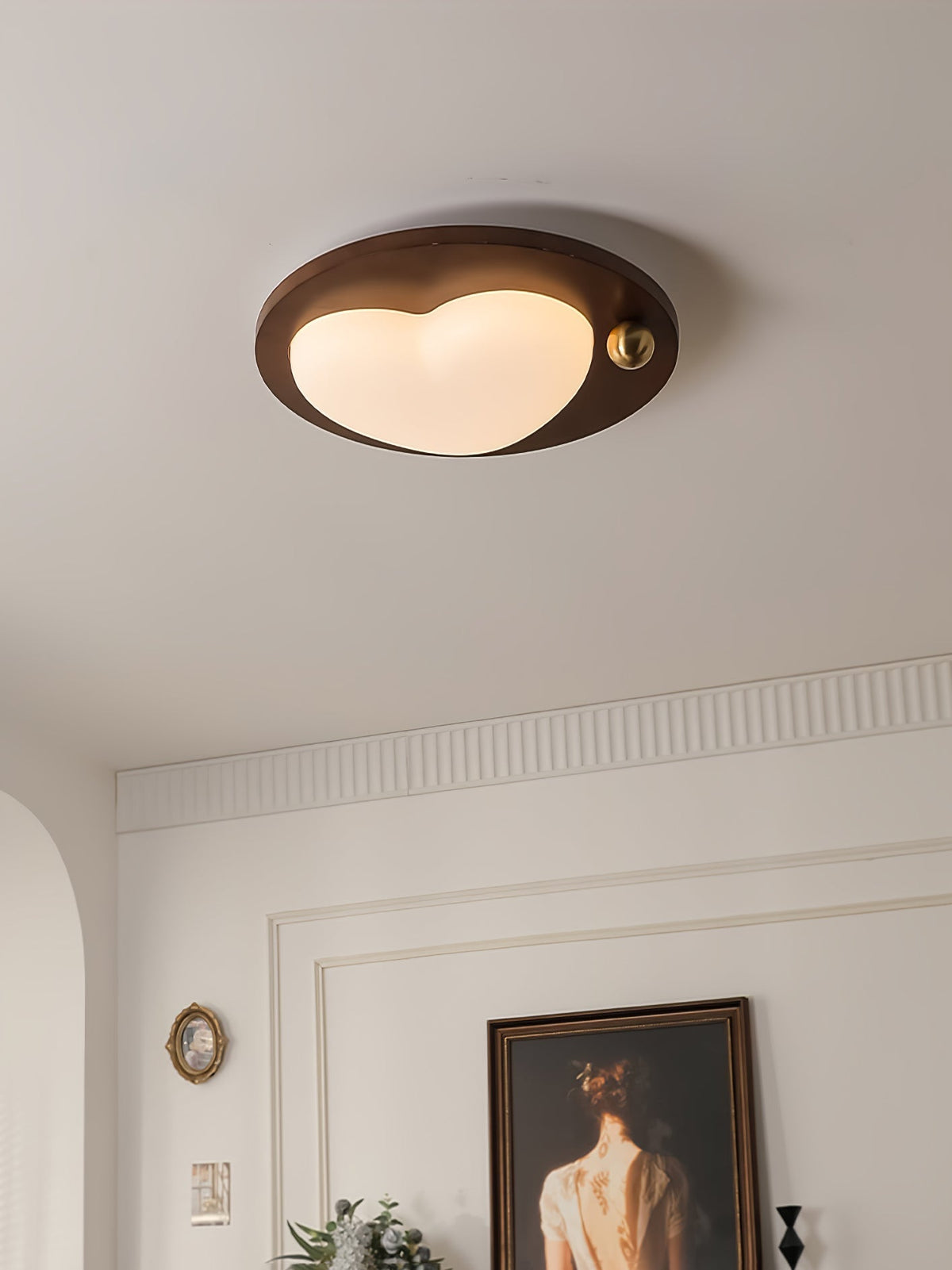 Ivaren eksklusiv nordisk kunstnerisk loftslampe i træ