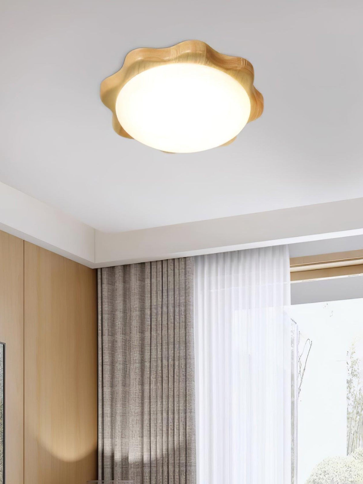 Myshae moderne minimalistisk trommeloftslampe i træ