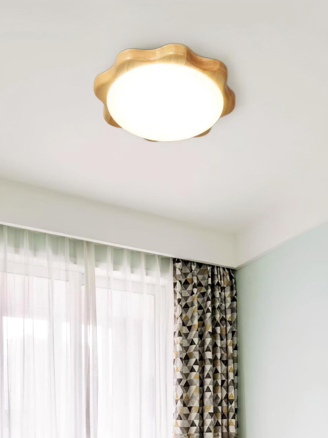 Myshae moderne minimalistisk trommeloftslampe i træ