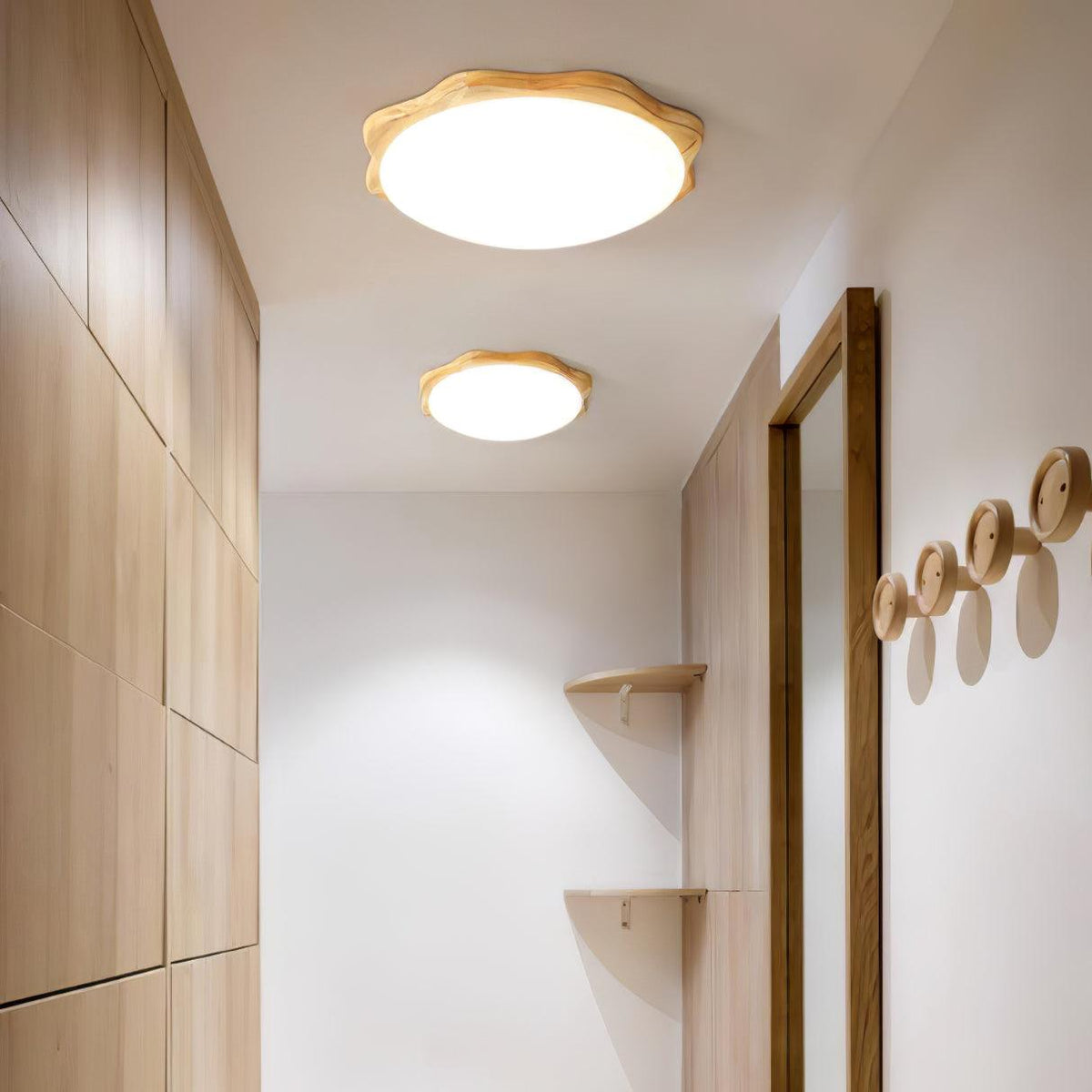 Myshae moderne minimalistisk trommeloftslampe i træ