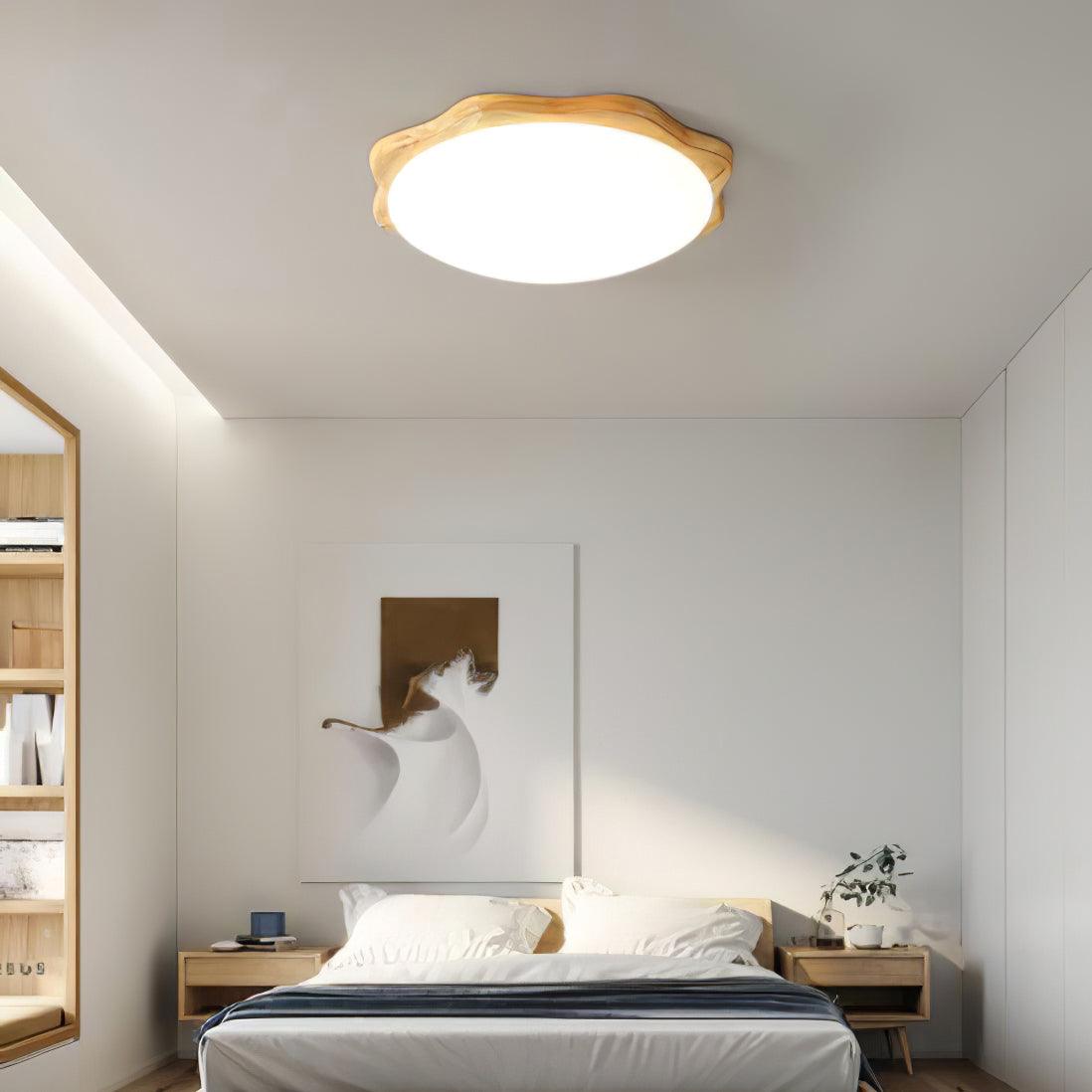 Myshae moderne minimalistisk trommeloftslampe i træ