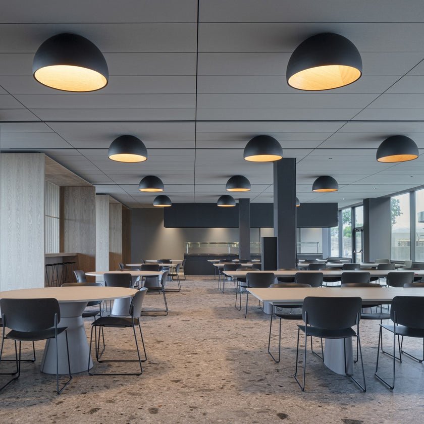 Coda loftlampe med kuppel i træ, minimalistisk