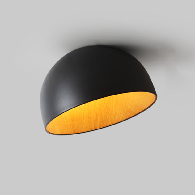 Coda loftlampe med kuppel i træ, minimalistisk