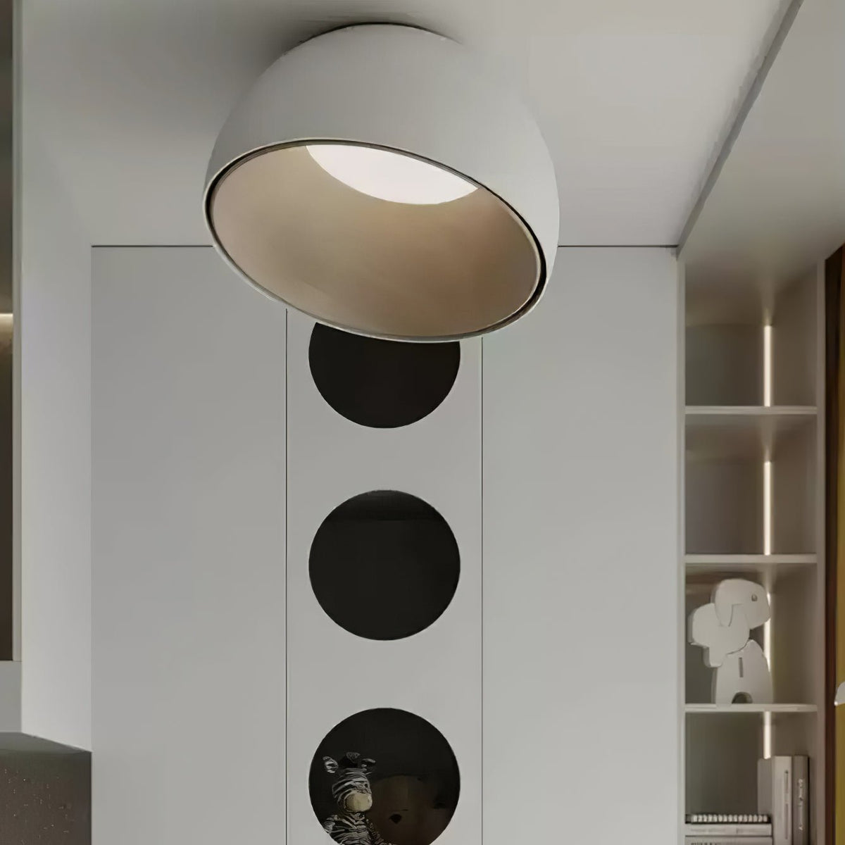 Coda loftlampe med kuppel i træ, minimalistisk