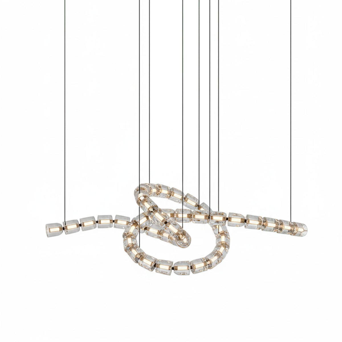Candeeiro de teto de cristal dourado Nexus