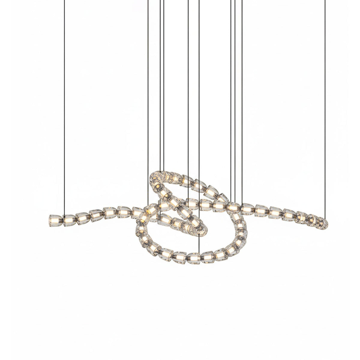 Candeeiro de teto de cristal dourado Nexus