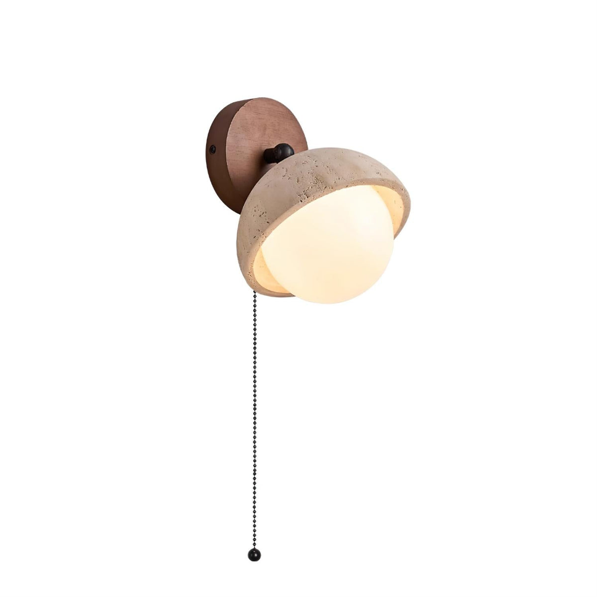 Candeeiro de parede Eala em travertino e madeira, minimalista e moderno