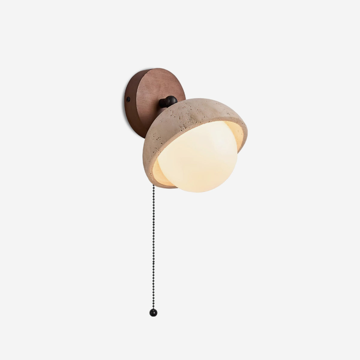 Candeeiro de parede Eala em travertino e madeira, minimalista e moderno