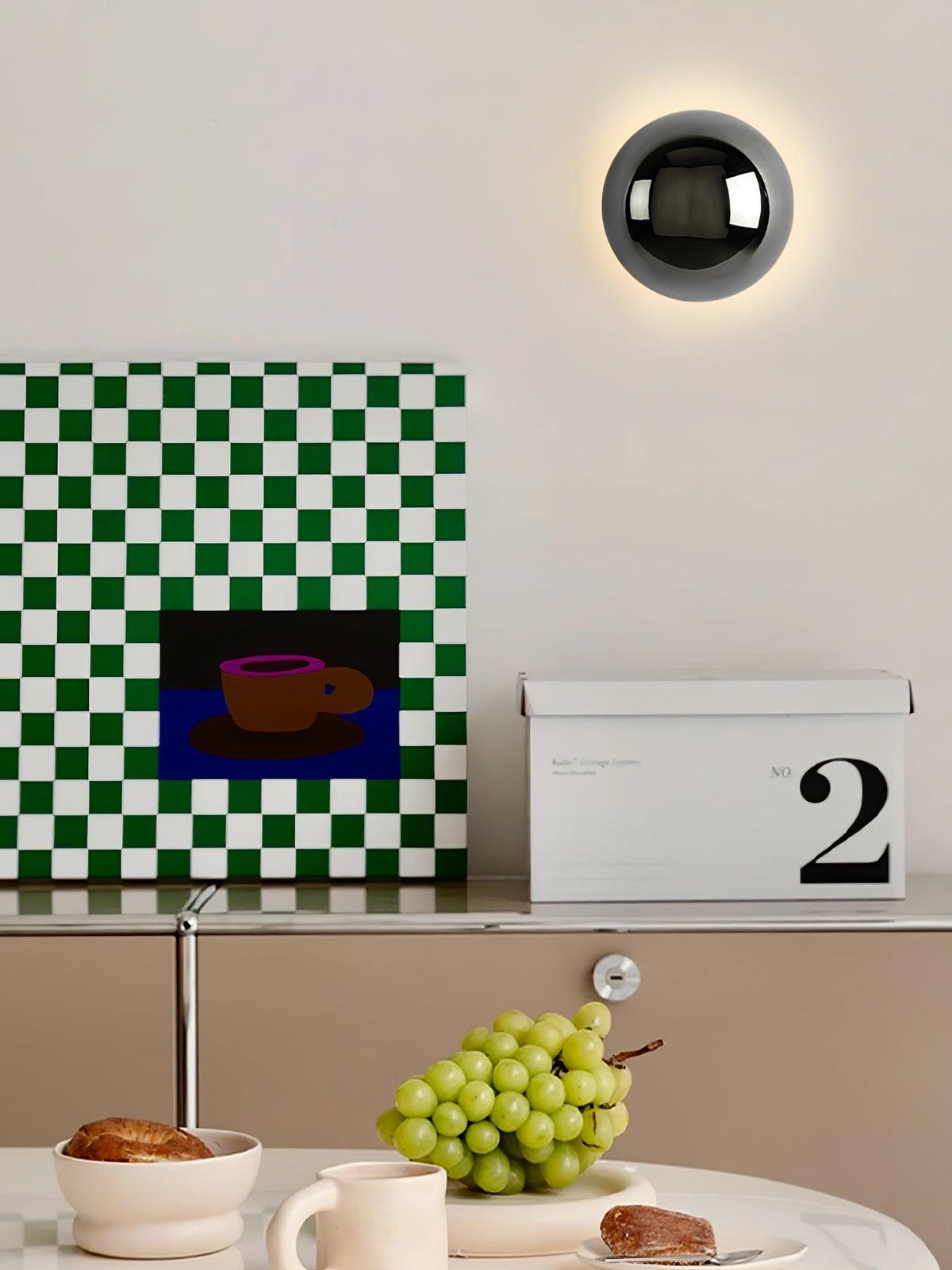 Virixy moderne minimalistisk kugleformet væglampe