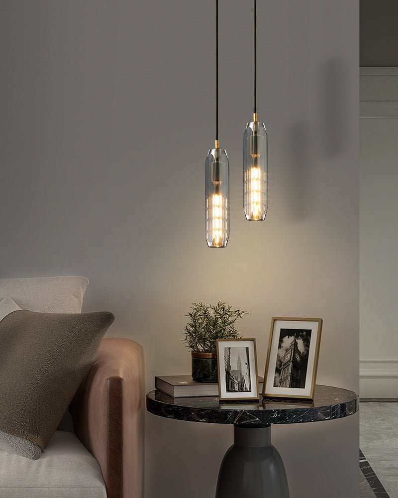 Luxinira pendellampe med klar skærm og krystal