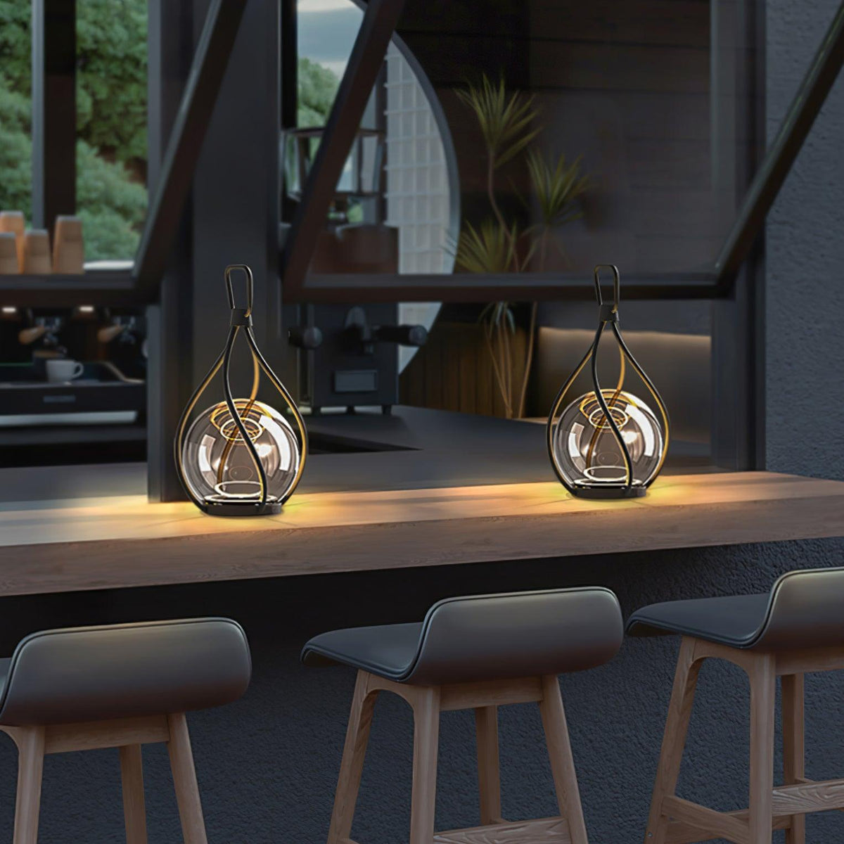 Emma minimalistisk bordslampa i glas