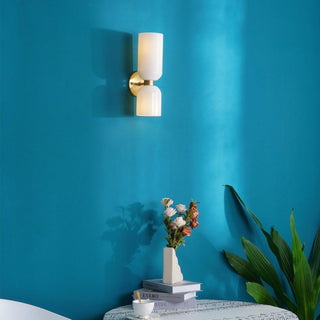 Meza Modern Vägglampa Med Dubbla Huvuden 4 Färger Mässing Glas Vardagsrum/Sovrum/Kök