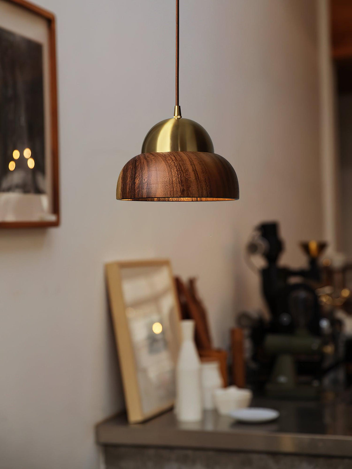 Bronze rustik pendel-lampe i messing