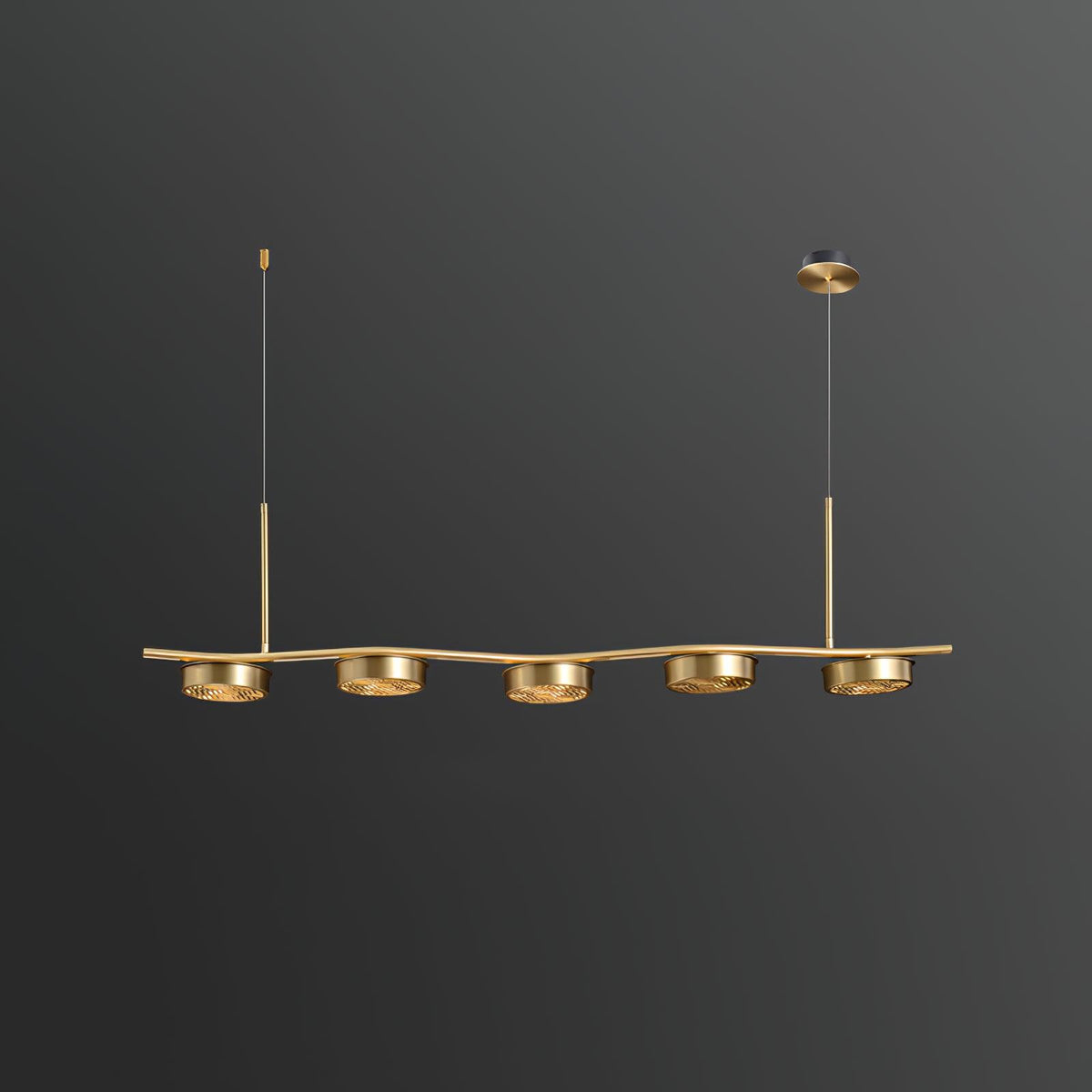 Candeeiro de teto elegante de latão Aureus