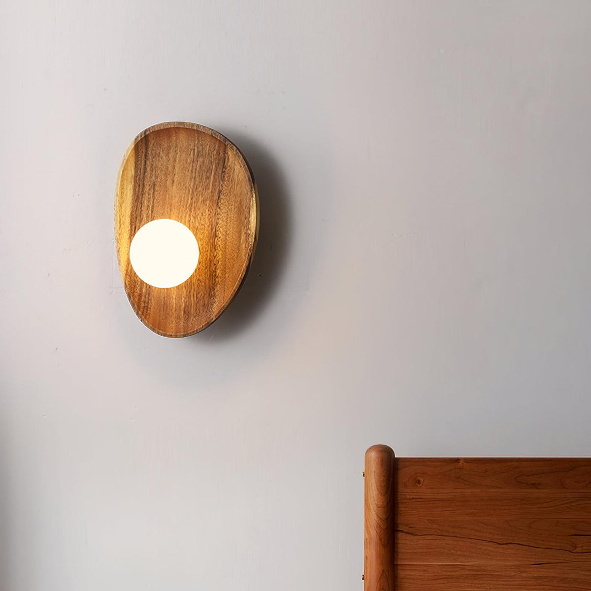 Sylaise moderne minimalistisk væglampe i træ og glas
