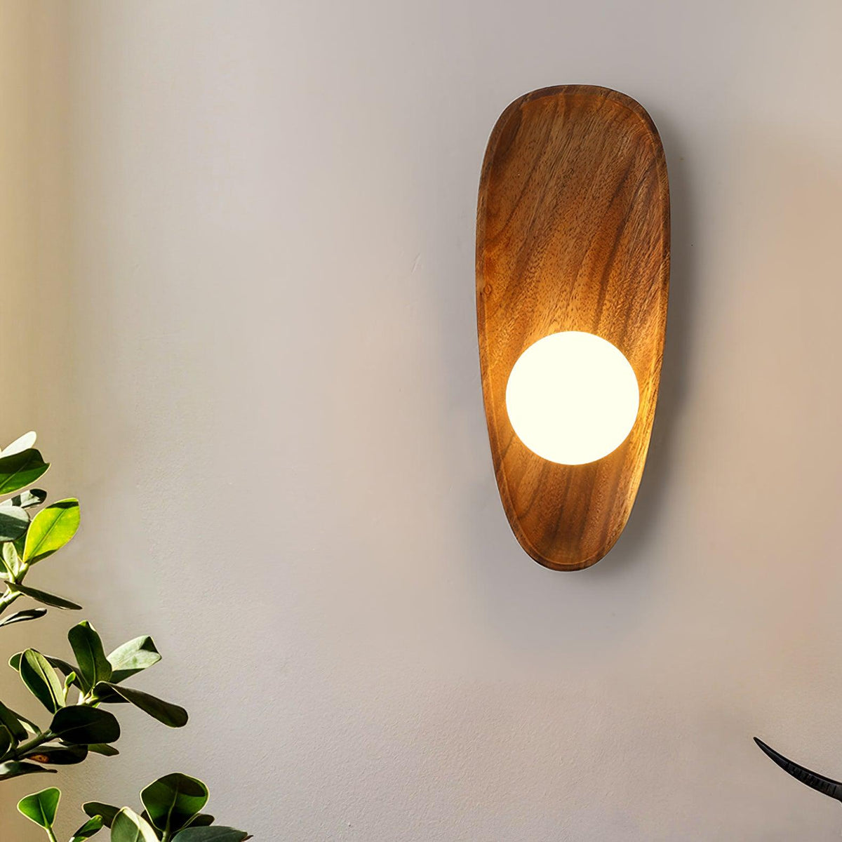 Sylaise moderne minimalistisk væglampe i træ og glas