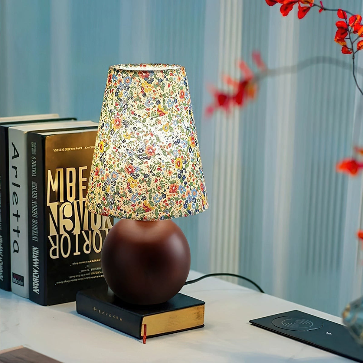 Elvivelia vintage bordlampe i træ