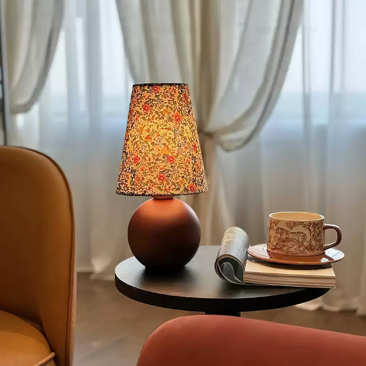 Elvivelia vintage bordlampe i træ