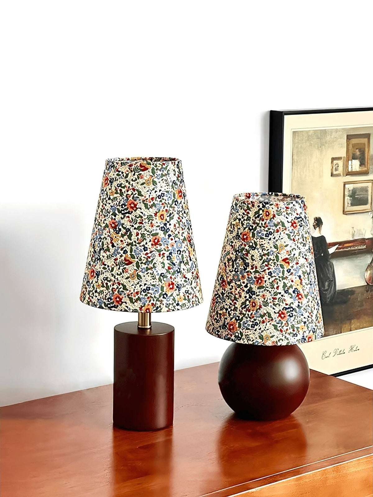 Elvivelia vintage bordlampe i træ