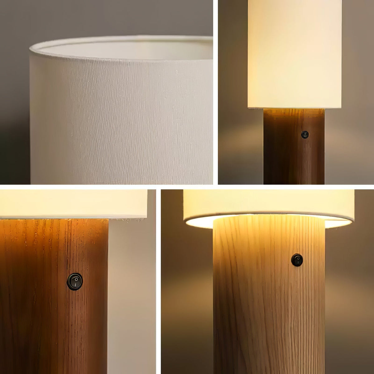 Uvynir cylindrisk golvlampa i trä