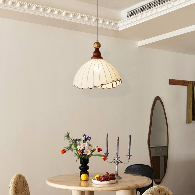 Earian elegant pendellampe i træ og stof