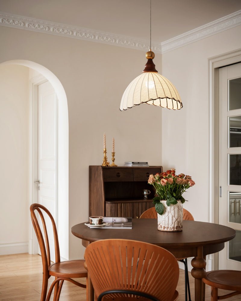Earian elegant pendellampe i træ og stof