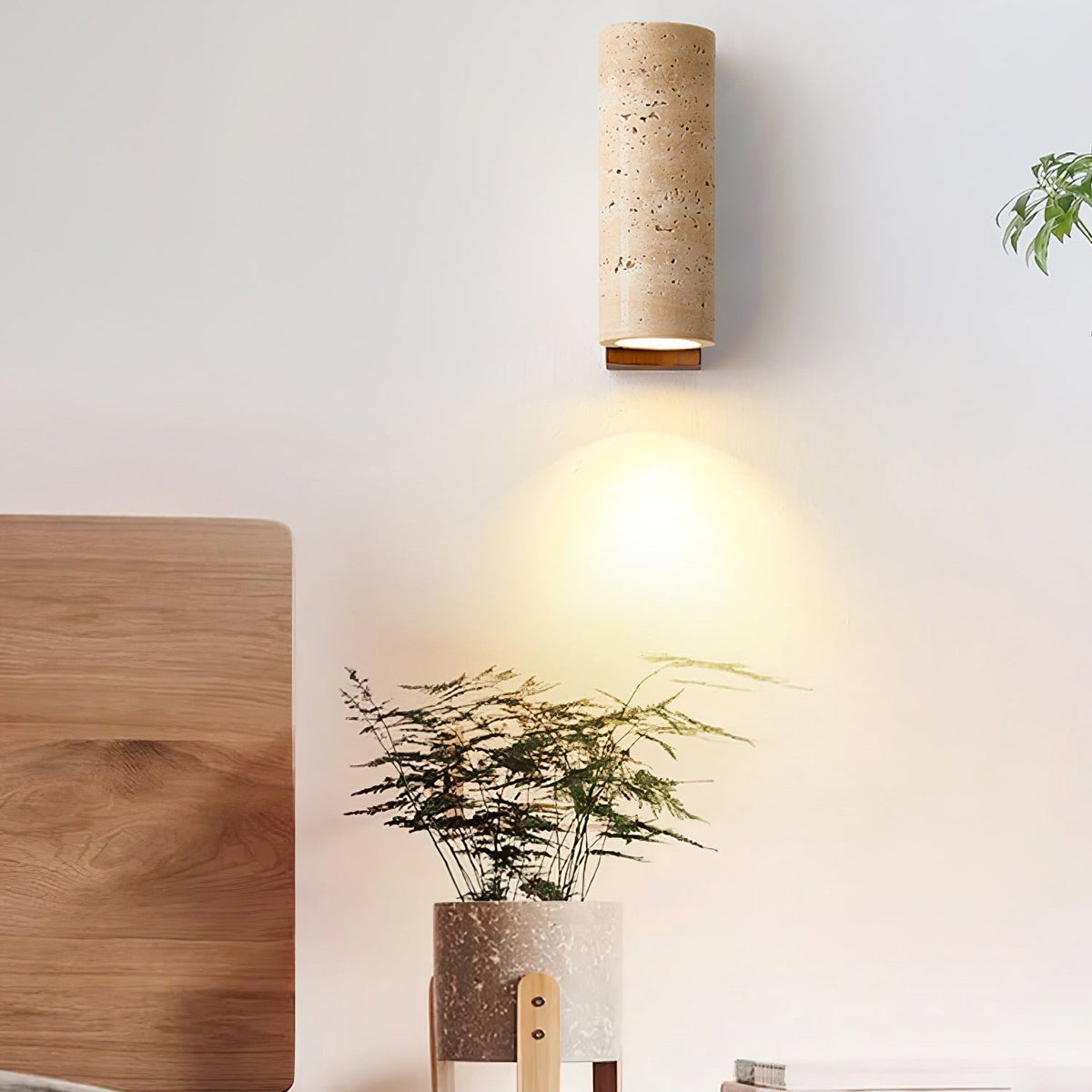 Nula Natural Travertine Wall Lamp