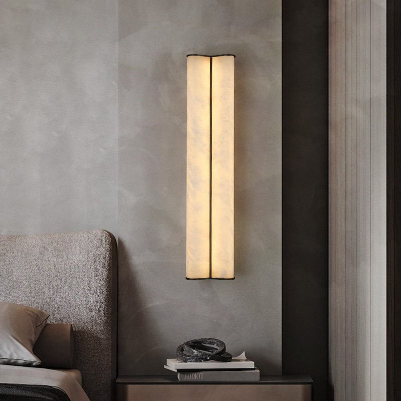 Albeielle dubbel vägglampa i alabaster